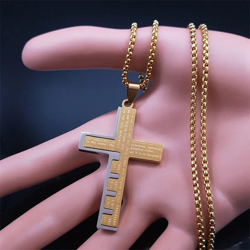 Cross Pendant Necklace golden